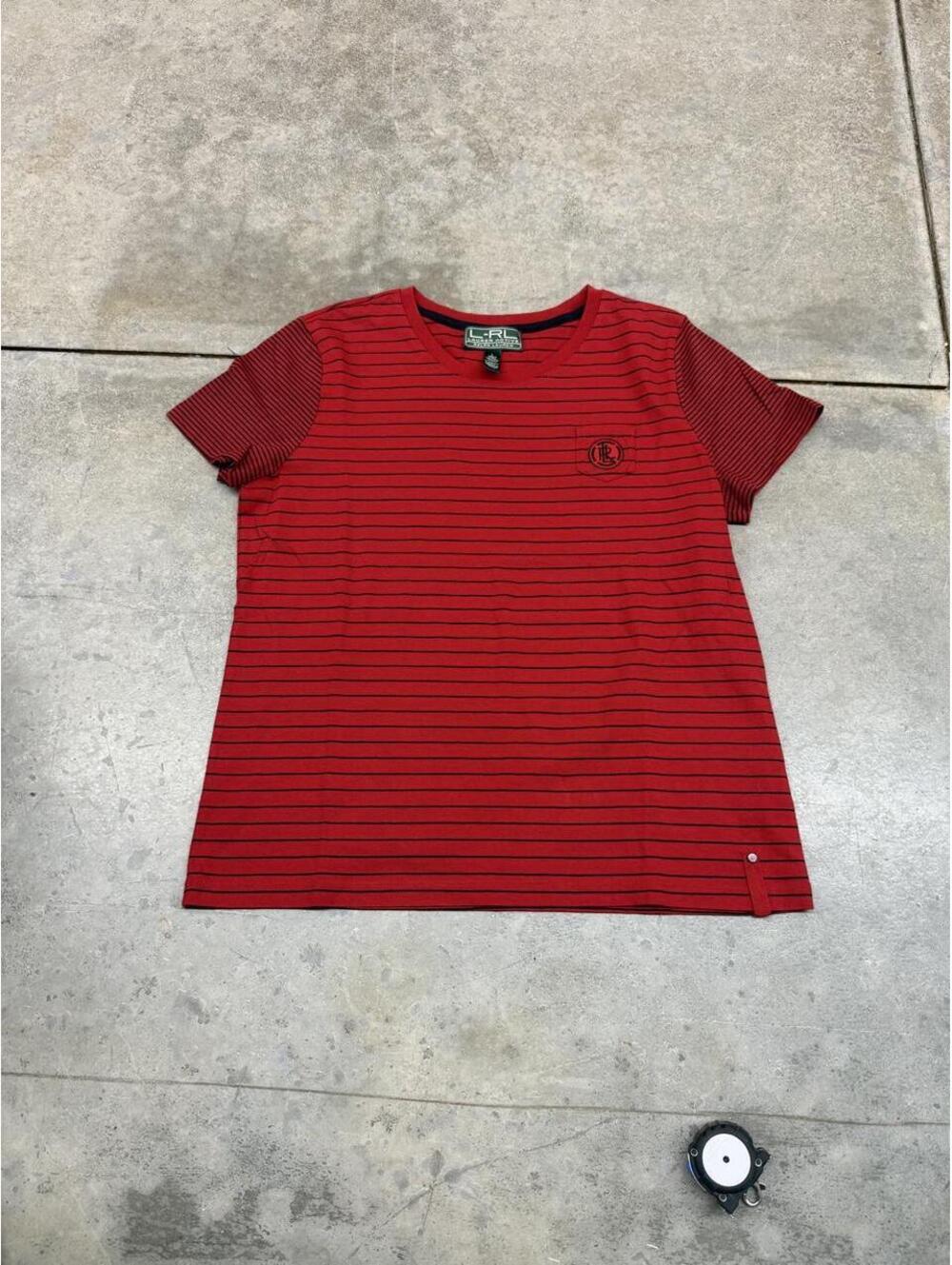 vintage lauren ralph lauren red and black striped shirt size large WOMENS
